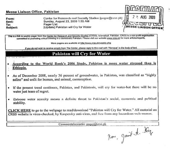 Pakistan will Cry for Water